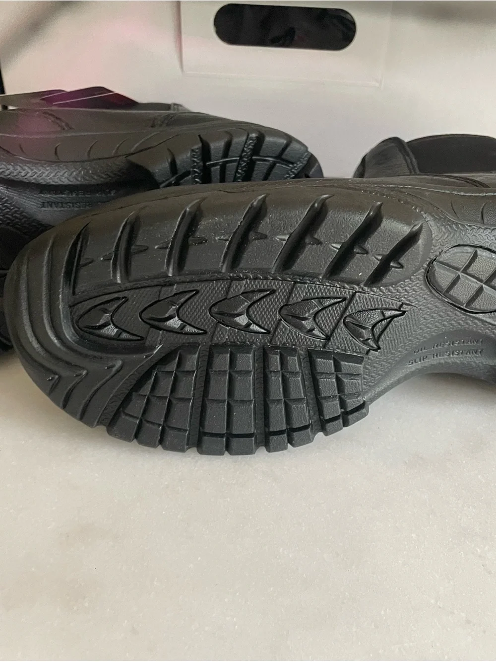 US BOOT Men’s Black Leather size 10 but fits like 11.  Work Boots